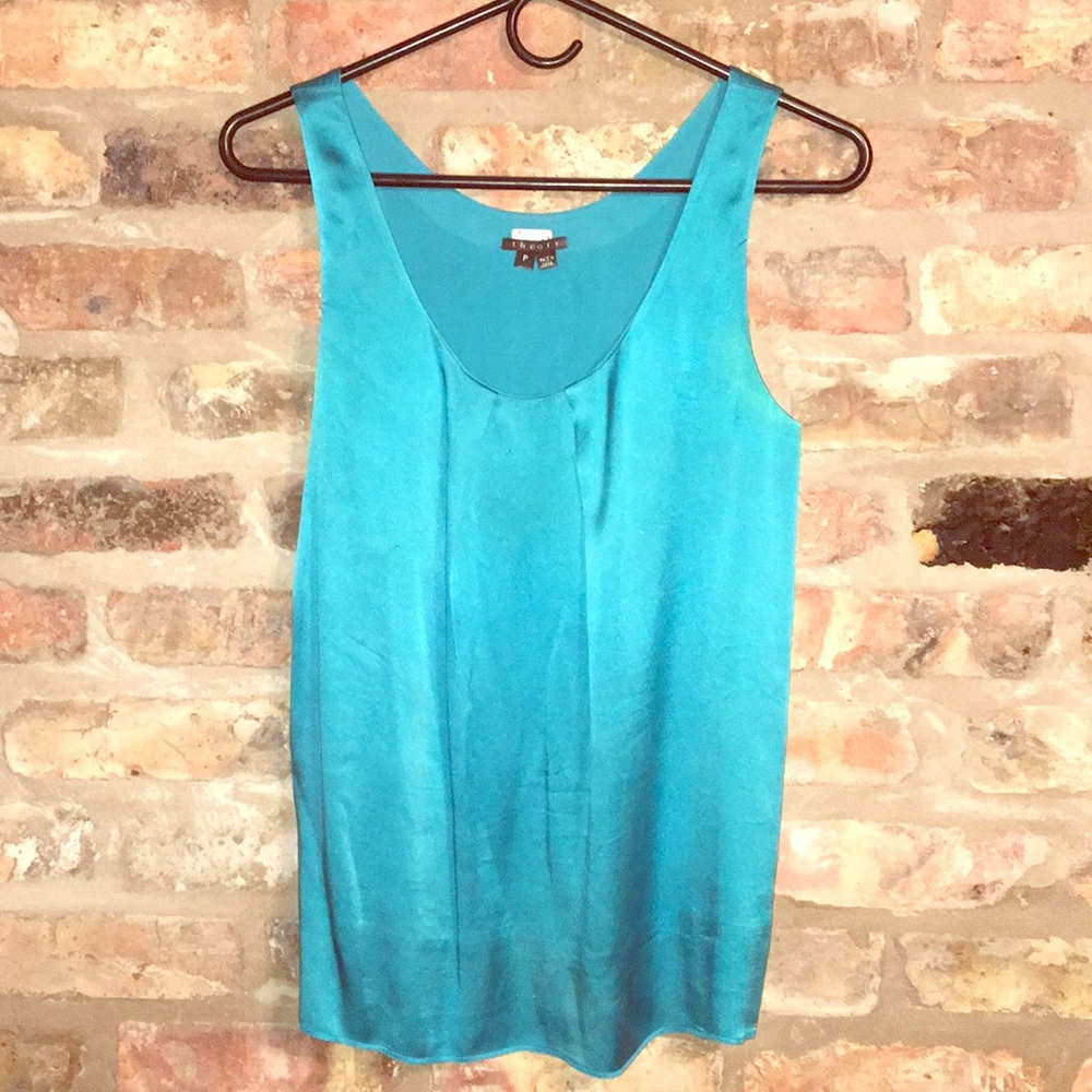 Theory silk aqua top